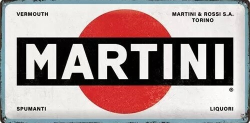 Metallschild Martini Logo White