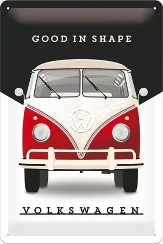 Levně Plechová cedule Volkswagen VW - T1 - Good in Shape, 20 × 30 cm