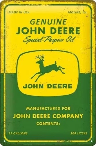 Metallschild John Deere Special Purpose Oil