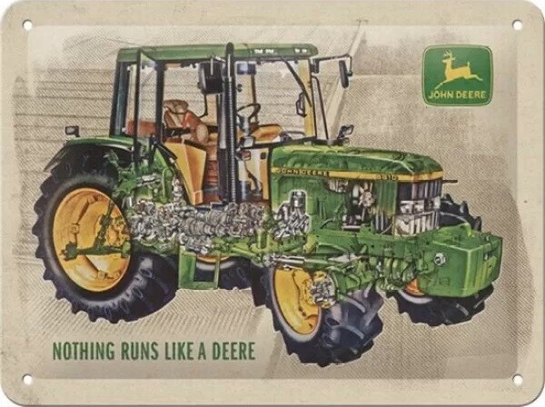 Metallschild John Deere Model 6410 Cutaway