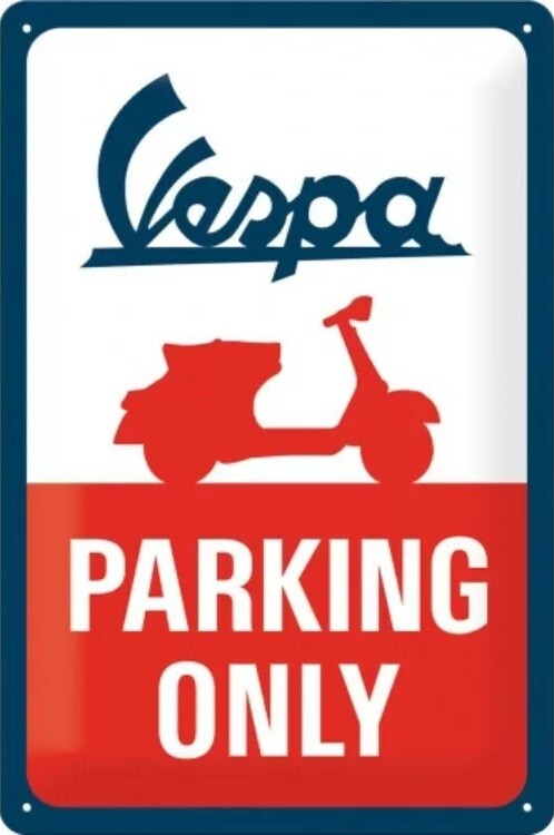 Metalskilt Vespa Parking Only