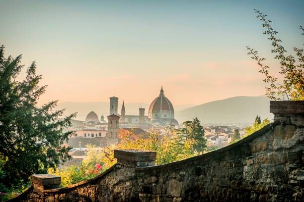 Levně Plakát, Obraz - View of Florence at twilight, Sharon Lapkin, 40 × 26.7 cm