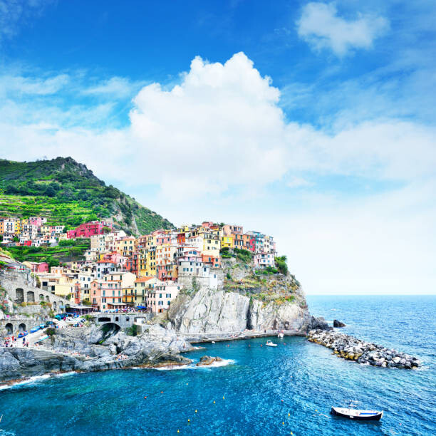 Levně Plakát, Obraz - Manarola town in Cinque Terre, Italy, alxpin, 40 × 40 cm