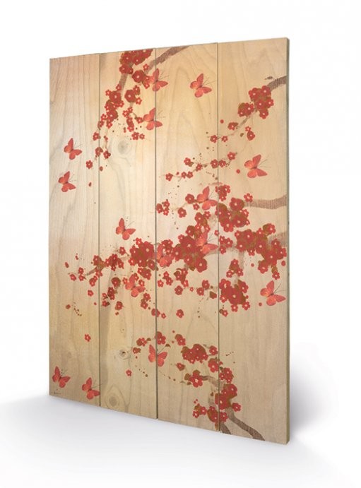 Poster su legno Lily Greenwood - Butterflies & Blossoms