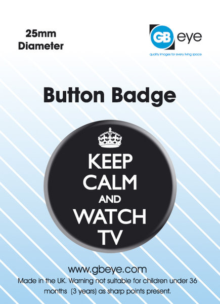 Button Keep Calm and Watch TV
