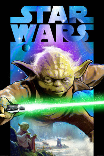 Poster Star Wars - Yoda Lightsabre