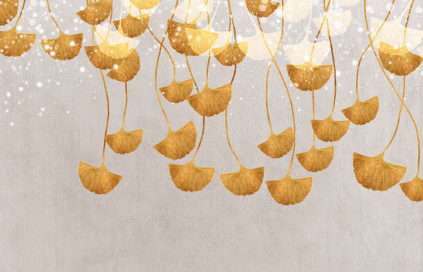 Ilustrace Abstract golden leaf art. Rich texture., Luzhi Li, (40 x 26.7 cm)