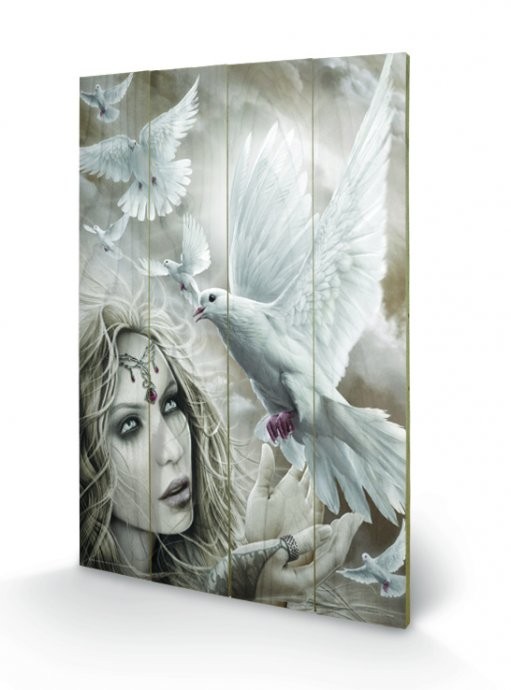 Poster su legno Spiral - Doves of Peacel