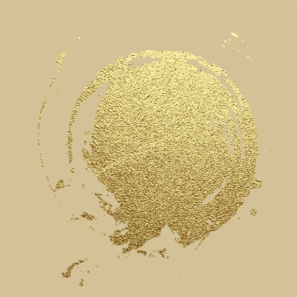 Ilustrace Vector gold paint stroke. Abstract gold, Valeriya_Dor, 40x40 cm