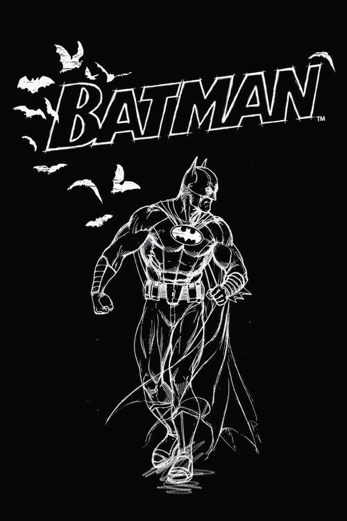 Umělecký tisk Batman - Sketch, 26.7x40 cm