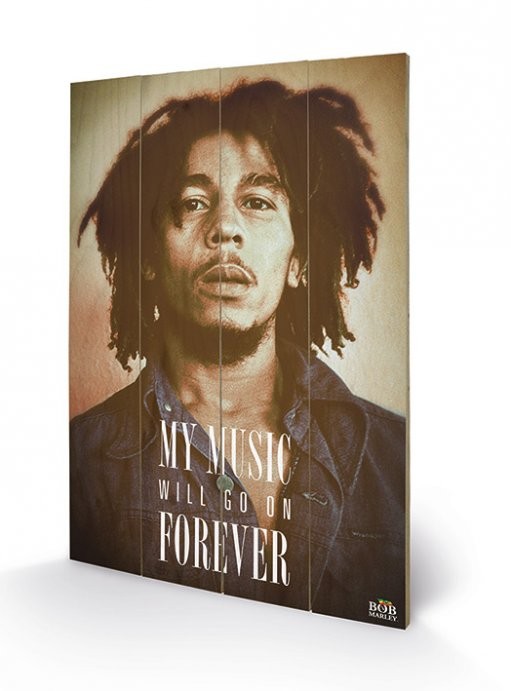 Bild auf Holz Bob Marley - Music Forever