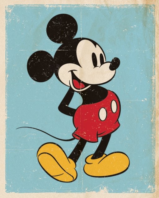 Plakat Myszka Miki (Mickey Mouse) - Retro