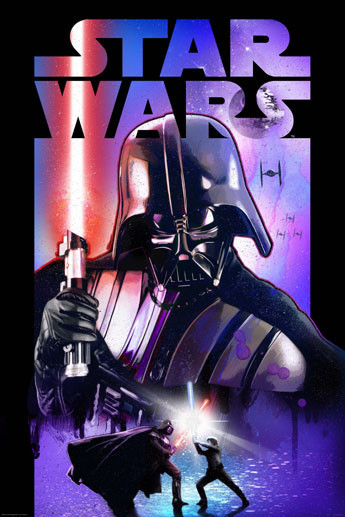 Poster Star Wars - Darth Vader Lightsabre