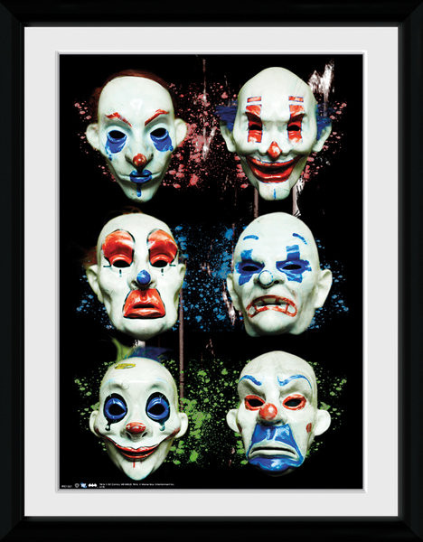 Zarámovaný plagát Batman: Temný rytier - Masks