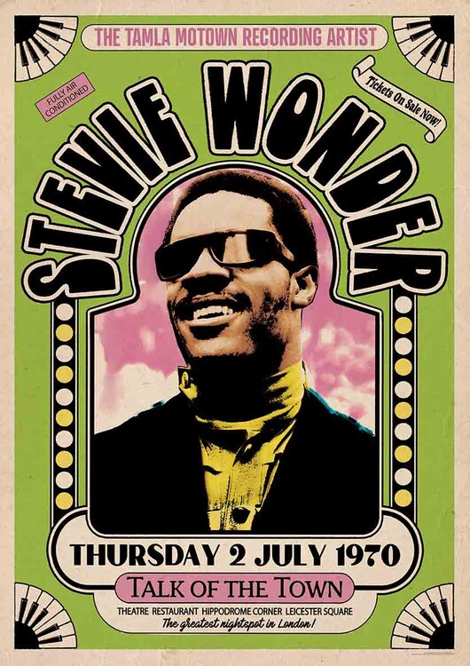 Plakát, Obraz - Stevie Wonder - Talk of The Town 1970, (59.4 x 84 cm)