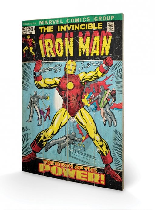 Poster su legno Iron Man - Birth Of Power