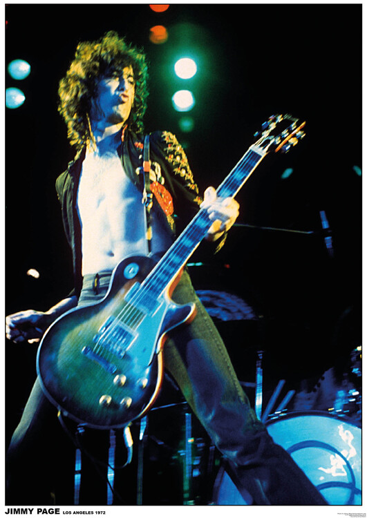 Plakát, Obraz - Led Zeppelin / Jimmy Page - Los Angeles, 59.4x84 cm