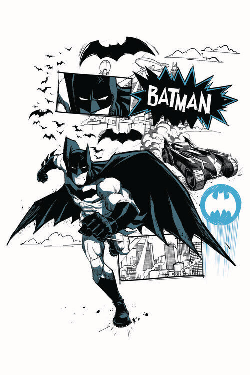 Umělecký tisk Batman - Draw, 26.7x40 cm
