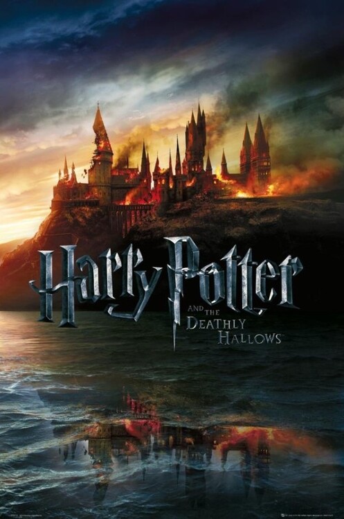 Plakát, Obraz - Harry Potter - Hořící Bradavice, 61x91.5 cm