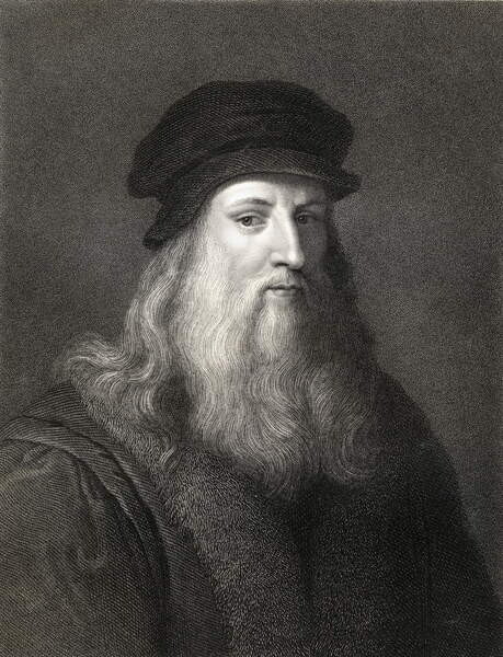 Umělecká fotografie Leonardo da Vinci engraving), English School,, (30 x 40 cm)