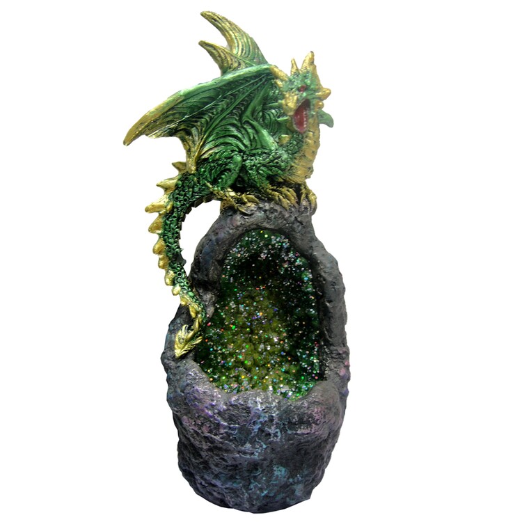 Svítící figurka Emerald Dragon, 16.5 cm