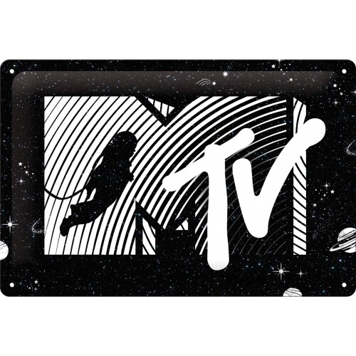 Plechová cedule MTV Moonman - Logo Universe, (20 x 30 cm)