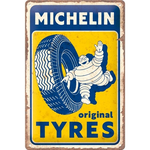 Plechová cedule Michelin - Original Tyres, 20 x 30 cm