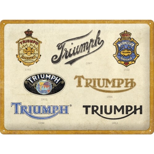 Plechová cedule Triumph - Logo Evolution, (40 x 30 cm)