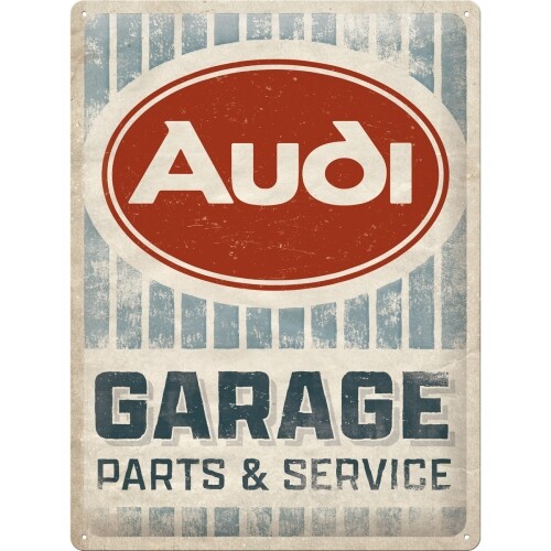 Plechová cedule Audi Garage - Parts & Service, (30 x 40 cm)