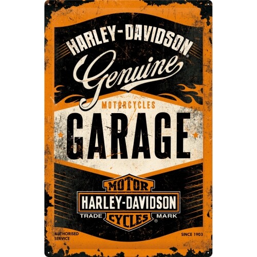 Plechová cedule Harley Davidson - Garage (40x60), ( x cm)