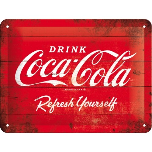 Metallschild Coca-Cola - Red Logo