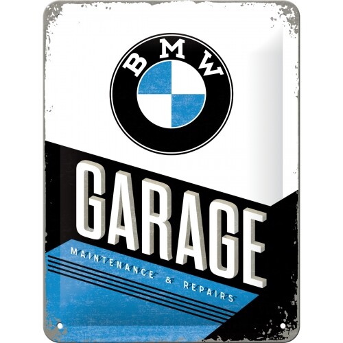 Plechová cedule BMW - Garage, 15 x 20 cm