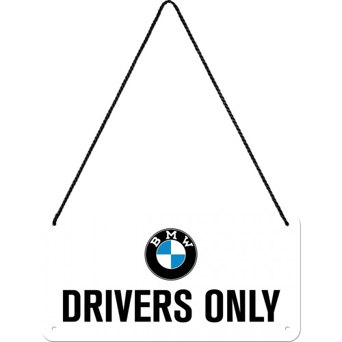 Plechová cedule BMW - Drivers Only, 20 x 10 cm