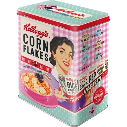 Plechová dóza Kellogg‘s - Happy Corn Flakes