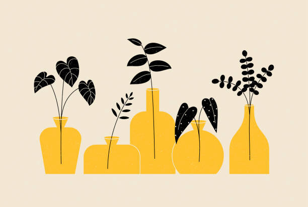 Ilustrace Pot plant set. Houseplant art. Collection, doit, 40x26.7 cm