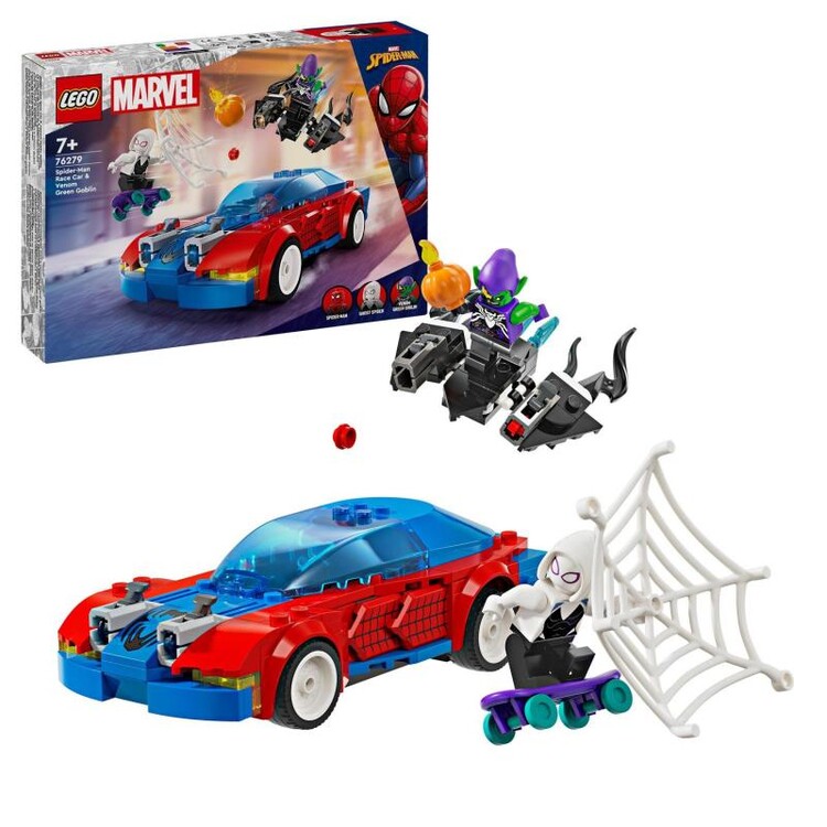 LEGO Marvel - Spider-Manovo závodní auto a Venom Zelený goblin 76279
