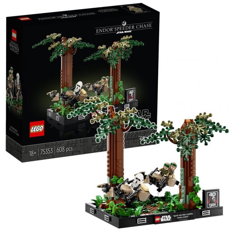 LEGO Star Wars - Honička spídrů na Endor™ – diorama 75353, 20 x 28 x 18 cm