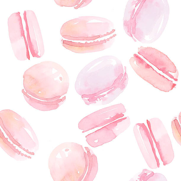 Ilustrace french sweets handdrawn concept. pastel color, Galyna_P, 40x40 cm