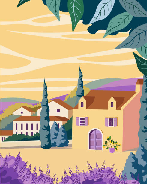 Ilustrace Provence, France travel poster, Kristina Bilous, 30x40 cm