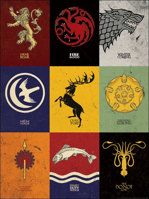 Kunstdruk Game of Thrones - Sigils
