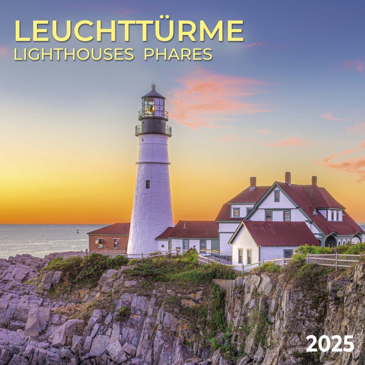 Kalendář 2025 Lighthouses, 30 x 30 cm