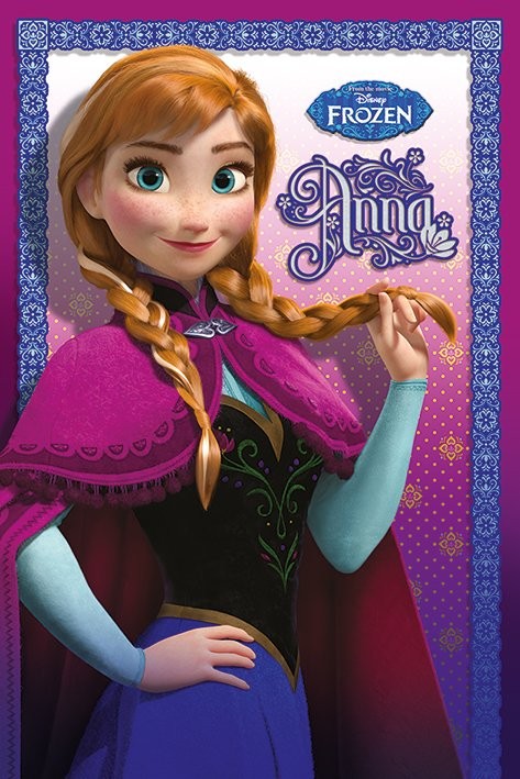 Poster, Quadro Frozen: Il regno di ghiaccio Anna Poster sul