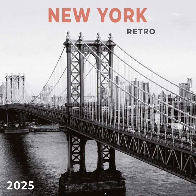 Kalendář 2025 New York Retro, 30 x 30 cm