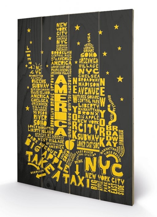New York - Citography Schilderij op hout