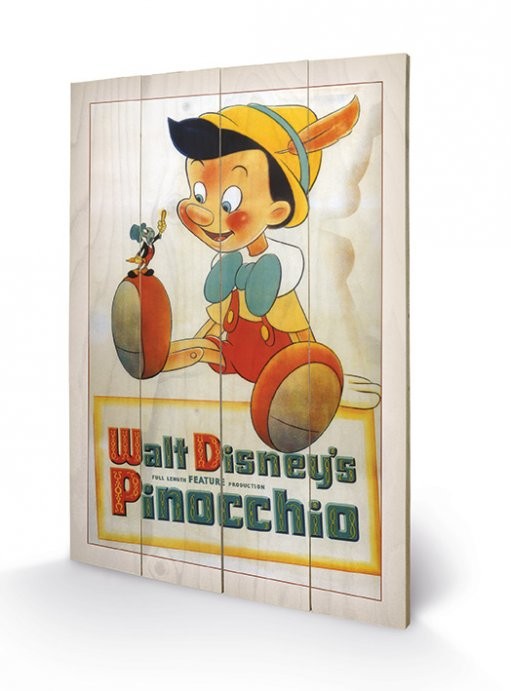 Tavla i trä Pinocchio - Conscience