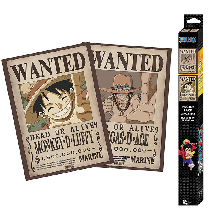 Set regalo One Piece - Wanted Luffy & Ace