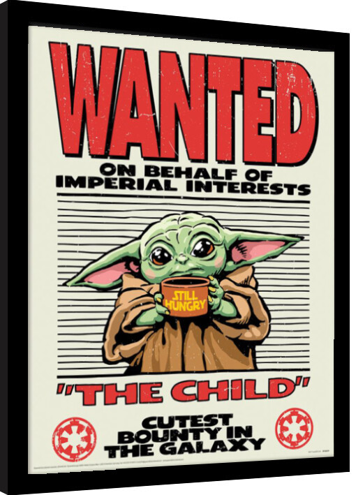 Gerahmte Poster D100 Star Wars - Grogu Wanted