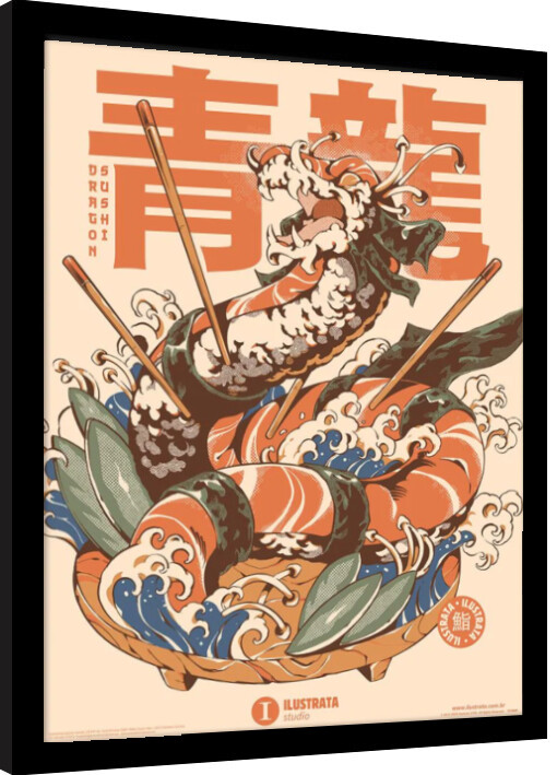 Gerahmte Poster Ilustrata - Dragon Sushi