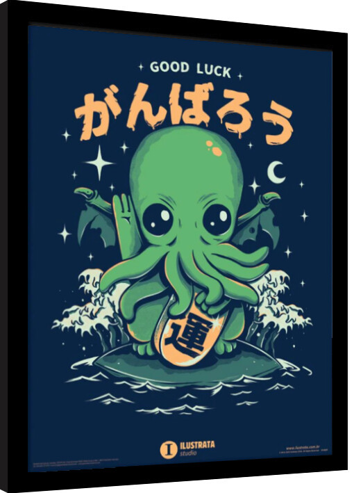 Poster incorniciato Ilustrata - Good Luck Cthulhu
