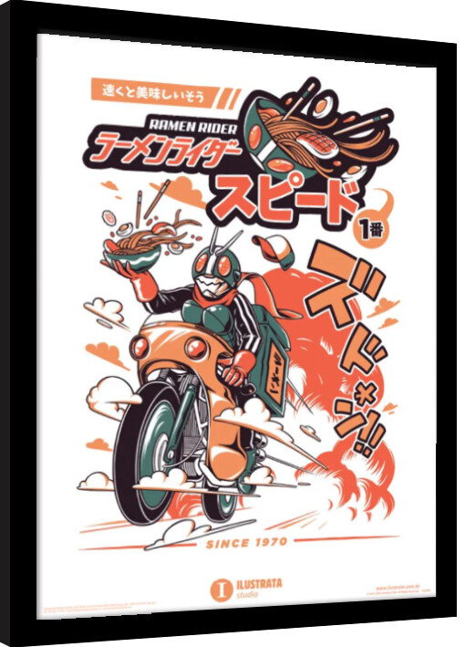 Poster incorniciato Ilustrata - Ramen Rider
